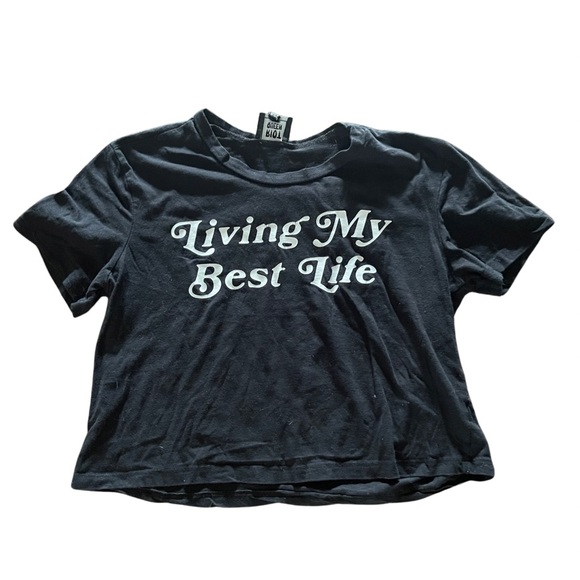 Riot Queen: “Living My Best Life” Ladies Crop Top: Large: Festival Wardrobe - Picture 1 of 3